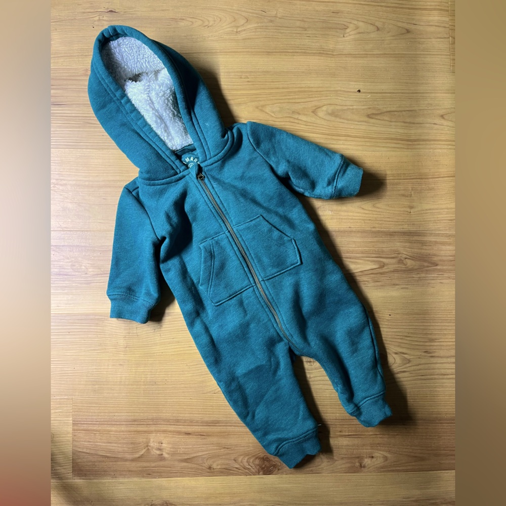Primary Baby sherpa fleece-lined zip romper 🐻 0-3 months